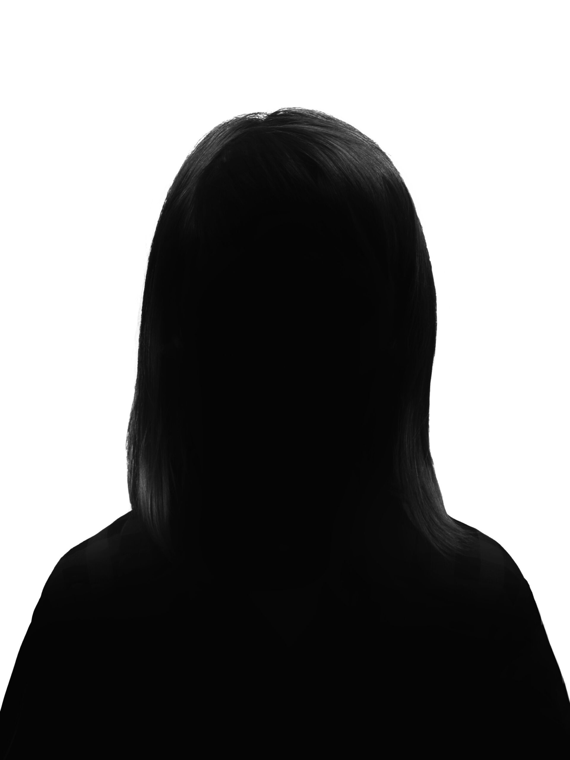 Silhouette of a young woman posing on a white background Silhouette of a young woman posing on a white background